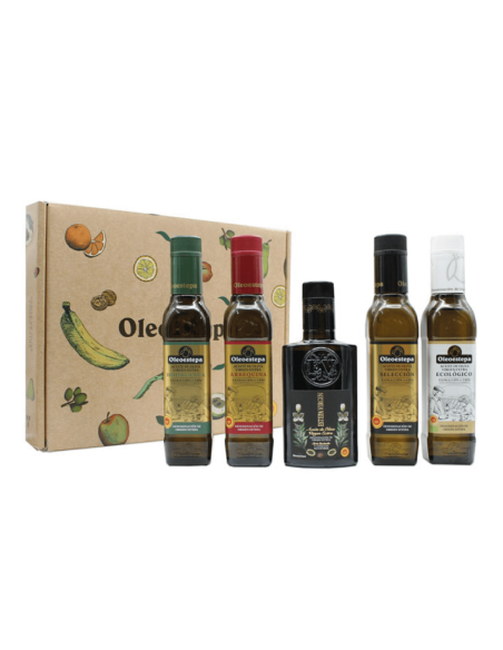 OLEOESTEPA Geschenkset – Natives Olivenöl Extra Geschmacksauswahl 5 × 250 ml